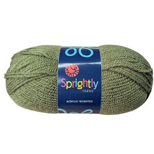 New Sprightly Yarns Dark Olive Green Acrylic Worsted Yarn 201 Yard Knit Crochet